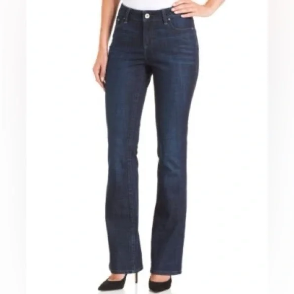 Lee Modern Series Dark Blue Flare Women's Jeans Curvy Fit Bootcut - Picture 1 of 9